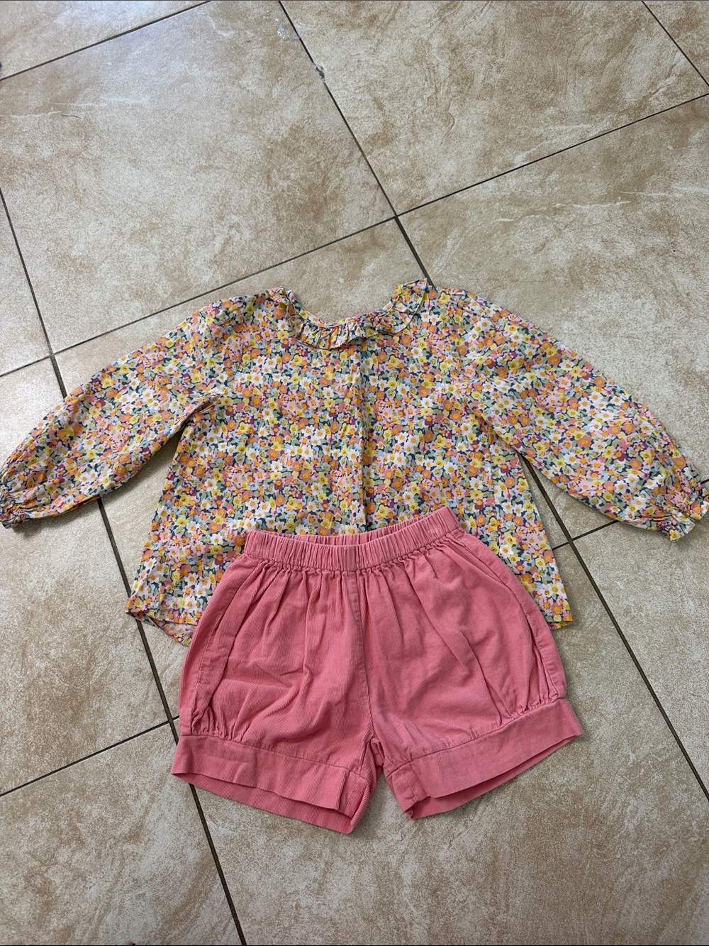 Gymboree Floral Top and Pink Shorts Set